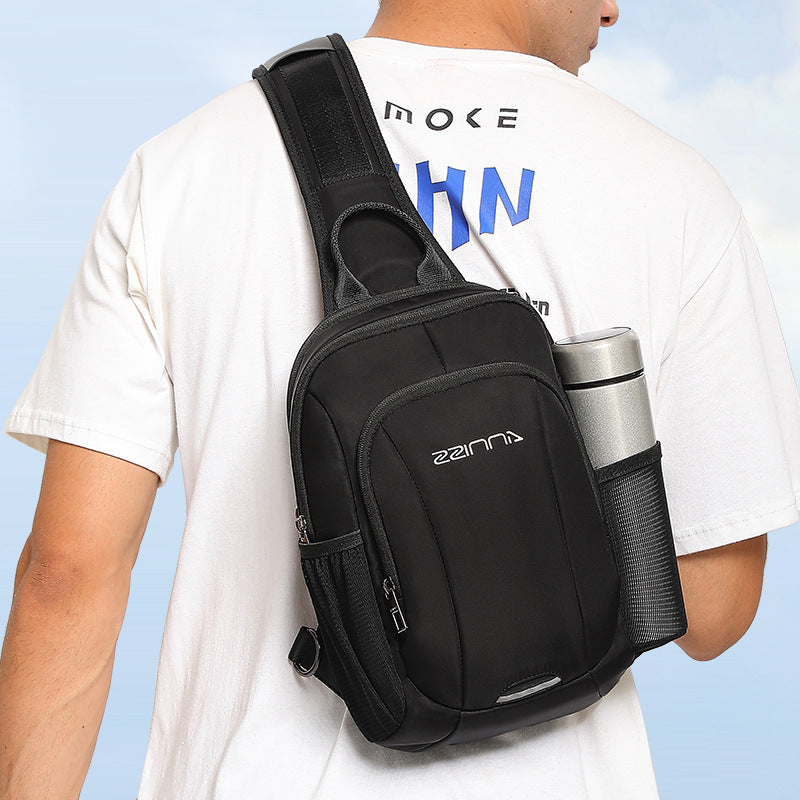 Trendy brand chest bag men's new small backpack summer multi-functional casual crossbody bag men's oxford cloth simple shoulder bag