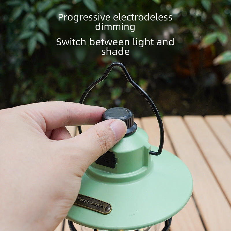 New multifunctional retro camping usb rechargeable led tent outdoor horse light hand light ambient lighting camping light