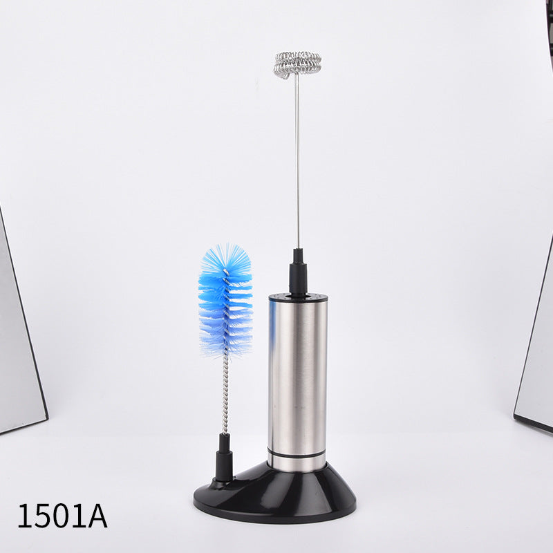 Cross-border stainless steel dry battery milk frother electric whisk mini coffee blender milk whisk
