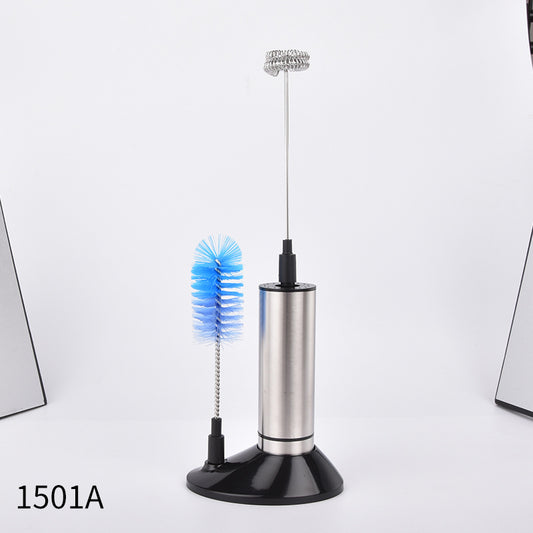 Cross-border stainless steel dry battery milk frother electric whisk mini coffee blender milk whisk