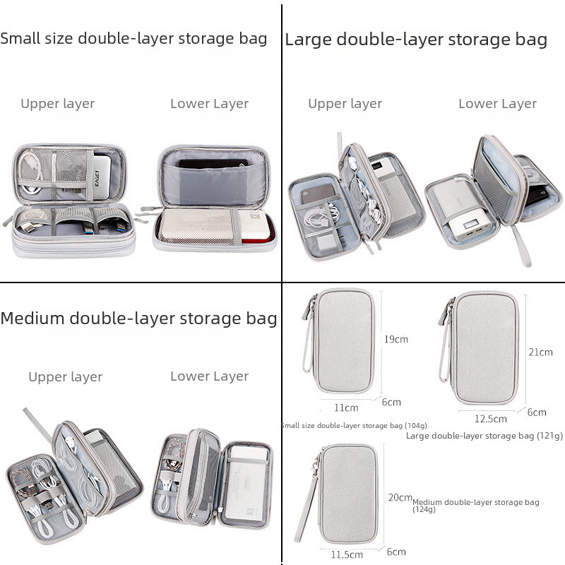 Digital accessories storage bag, multi-layer power supply, hard disk protective case, power bank, U disk shield, headphones, dustproof data cable