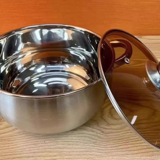 Stainless steel thickened household amphora soup pot, single-handle milk pot, small cooking pot, steamed porridge noodles, apple pot, gas cooker
