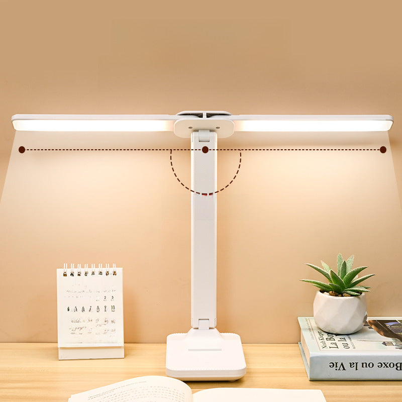 Double-head lighting table lamp eye protection touch dormitory plug and plug dual-purpose folding reading college student dormitory bedroom light wholesale