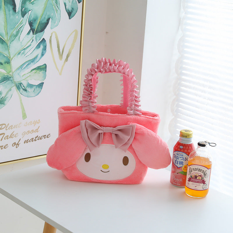 Office Worker Portable Lunch Box Bag Multifunctional Cartoon Storage Bag Wholesale Student Dormitory Cute Plush Bento Bag