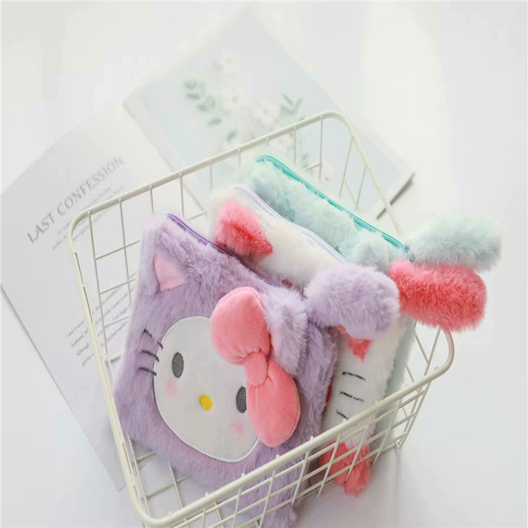 Soft and cute, Melody, pudding, dog, storage bag, coin purse, cartoon, transformed, cat, girl, heart, makeup bag, girl