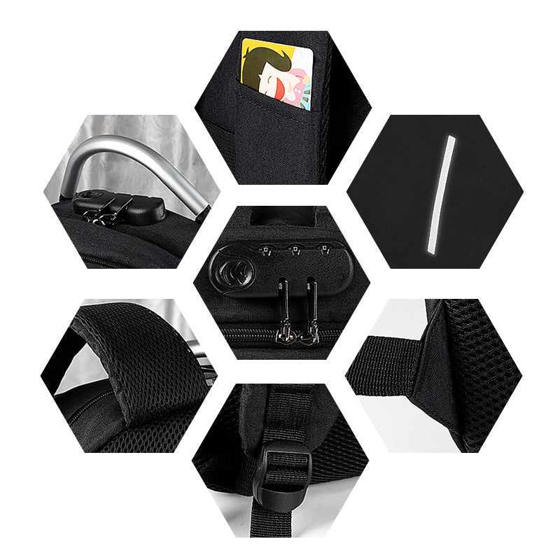 Backpack, laptop bag, anti-theft, waterproof, schoolbag for boys and girls, school bag, casual business, large capacity, 15.6 inches