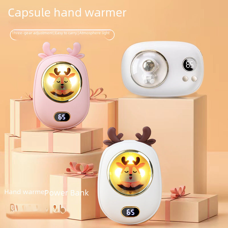 New hand warmer charging digital display temperature control double-sided heating USB charging baby hand warmer gift wholesale