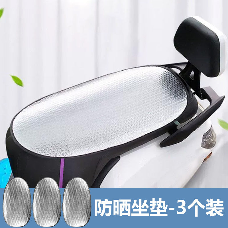 Electric vehicle sunscreen cushion summer thickened anti-scald battery seat cushion cover waterproof universal motorcycle heat insulation cushion cushion