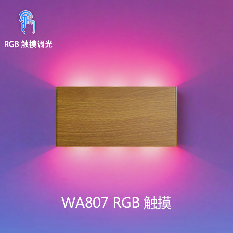 Cross-border double-sided luminous remote control three-color RGB touch magnetic wall lamp, USB charging, wiring-free bedside night light