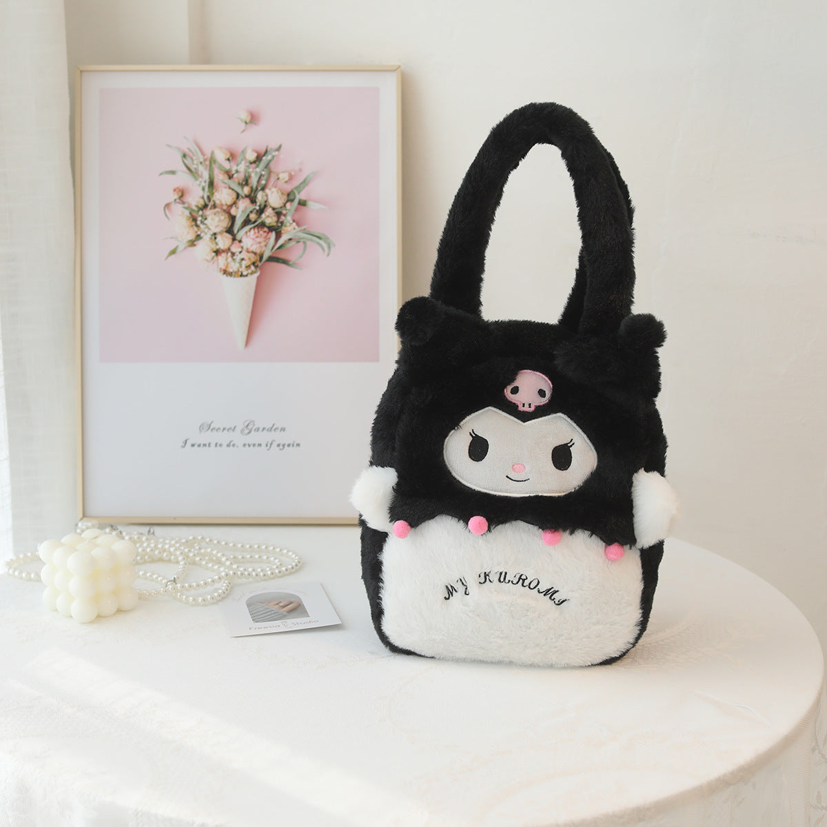 Cartoon Melody plush handbag wholesale children's outing handbag outing handbag picnic soft girl shoulder bag