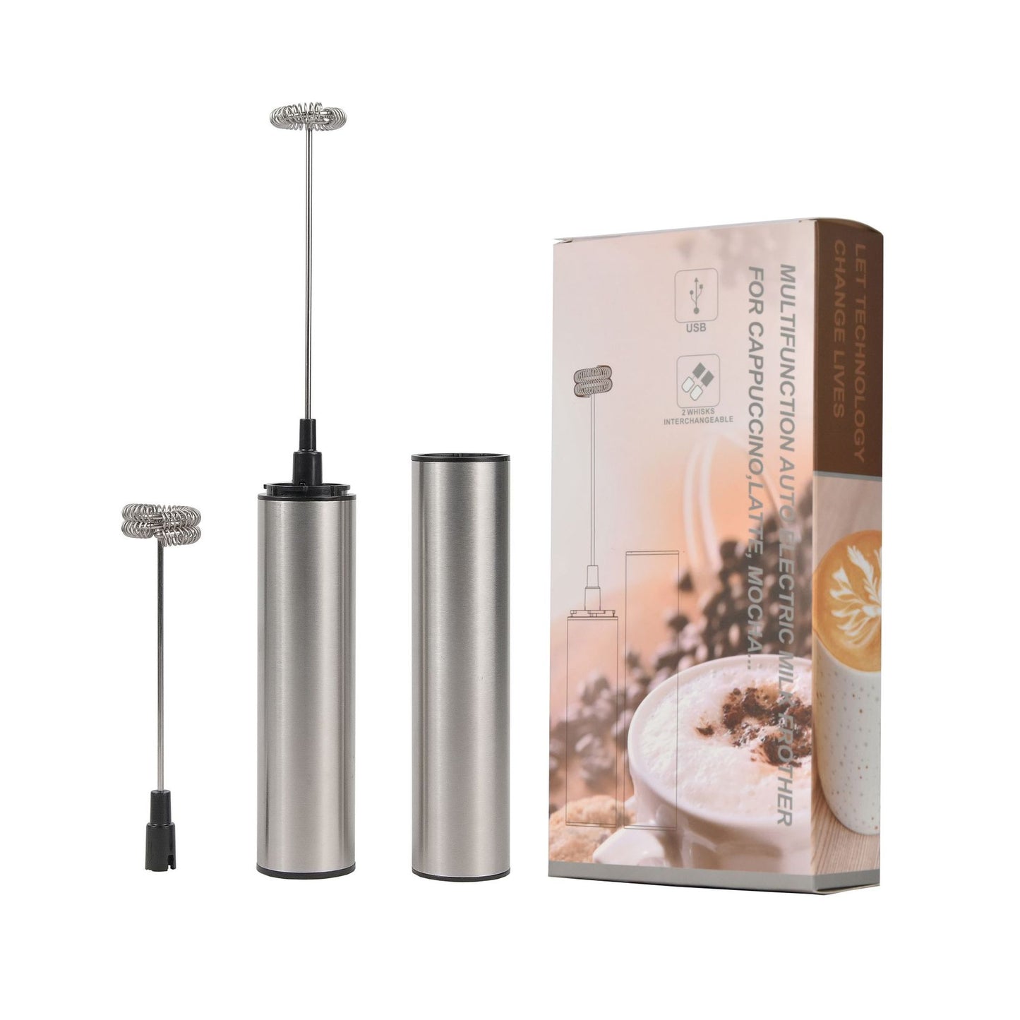 Rechargeable Coffee Frother, Electric Home Egg Wrecker, Milk Cap, Milk Frother, Handheld Mini Milk Frother