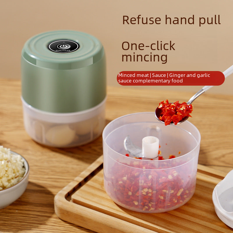 Electric garlic pounder, household garlic press, supplementary food processor, wireless mini garlic mash artifact, garlic mincing machine, cross-border