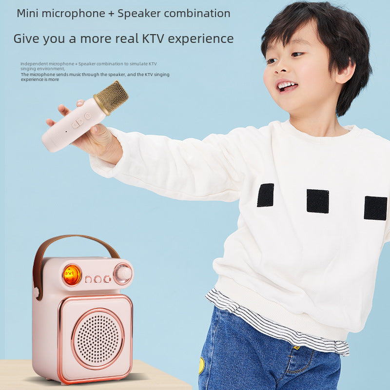 Singing, karaoke, audio, microphone, integrated microphone, home children's wireless microphone, smart bluetooth speaker, retro