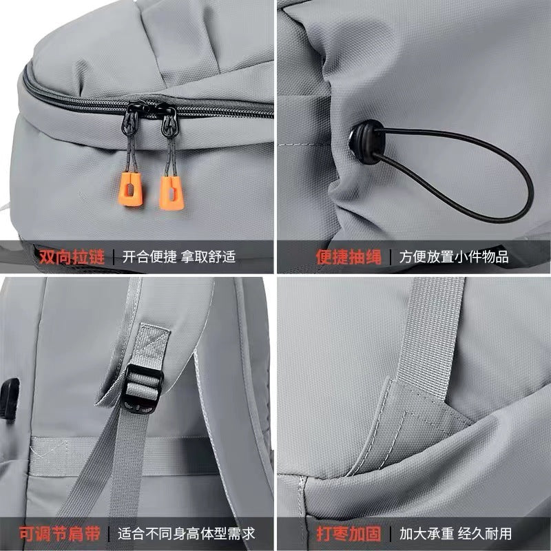Cross-border film waterproof backpack large capacity student school bag business computer backpack fashion simple men's backpack