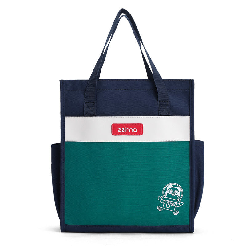 ZZINNA Kids Elementary School Student Tutoring School Bag Cartoon Cute Girl Canvas Handbag Light Tuition Bag Wholesale