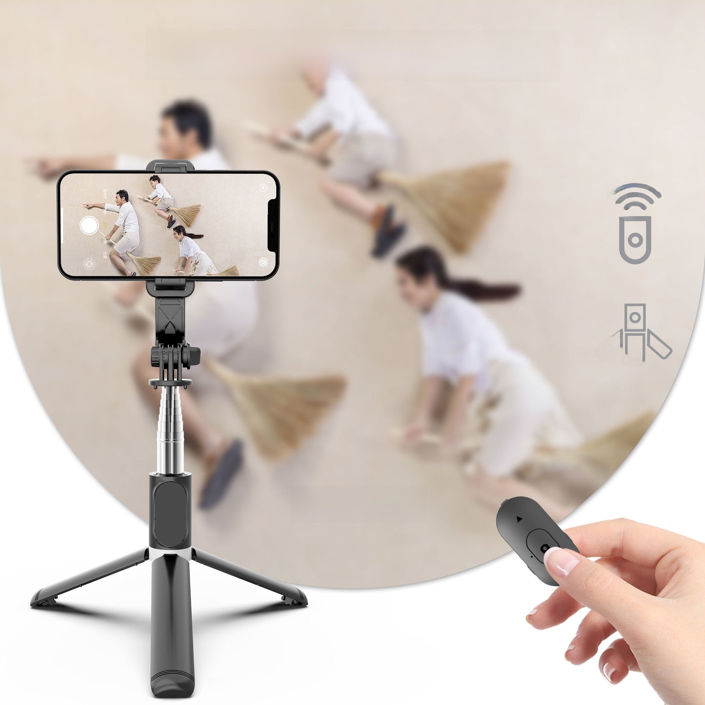 The popular Q02 Bluetooth selfie stick, portable all-in-one tripod, 1 meter horizontal and vertical shooting, multi-functional live broadcast stand, universal