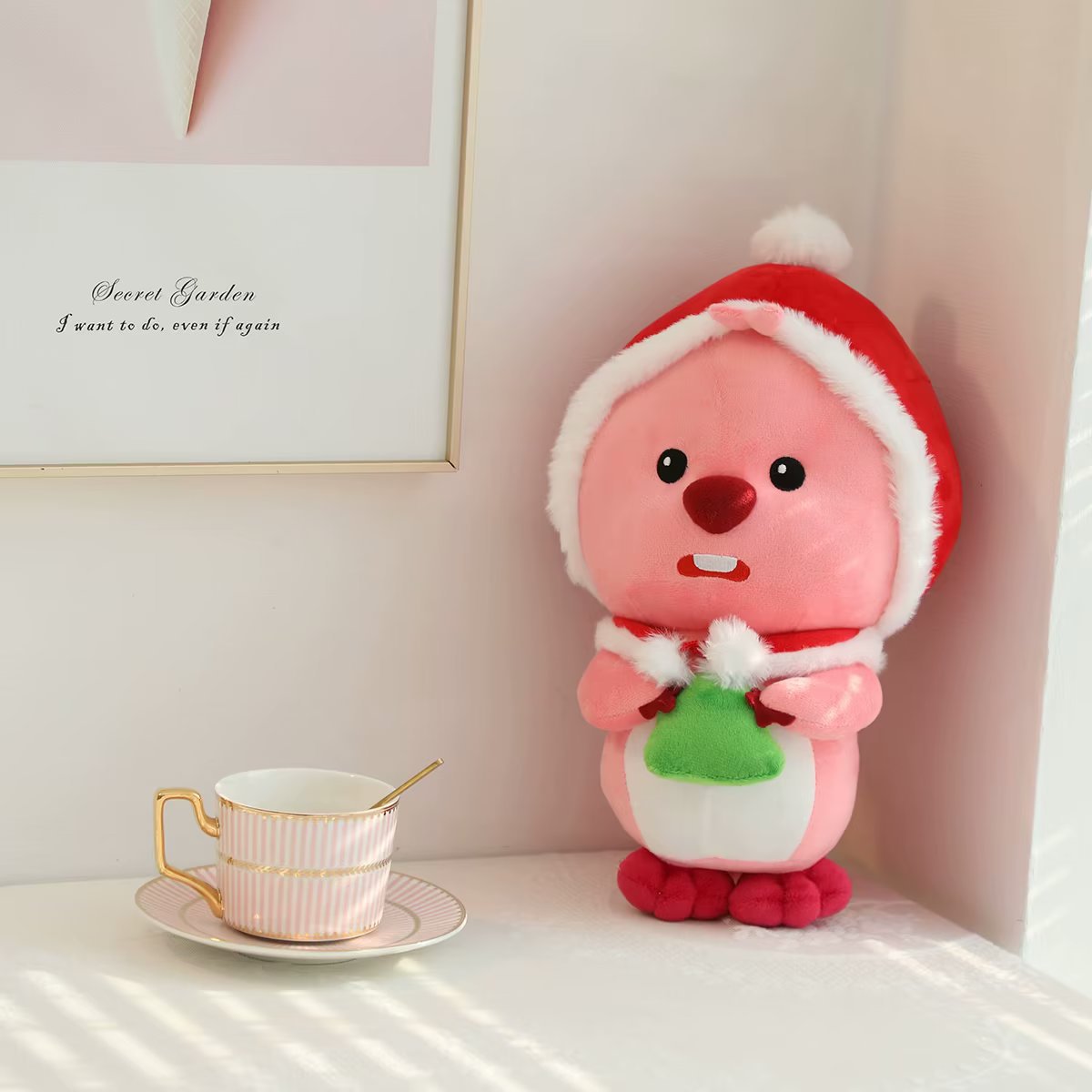 New Cute Christmas Little Beaver Doll Plush Toy Kids Gift U Pillow Doll Bow Doll