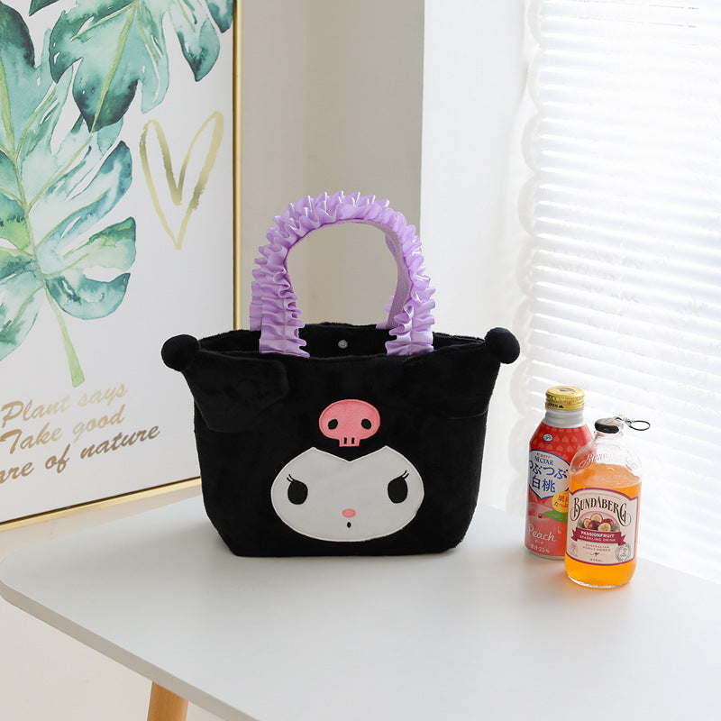 Office Worker Portable Lunch Box Bag Multifunctional Cartoon Storage Bag Wholesale Student Dormitory Cute Plush Bento Bag