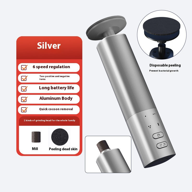 Electric foot grinder, aluminum body, two-in-one, six-speed charging, calluses, foot pedicure, foot grinder cross-border