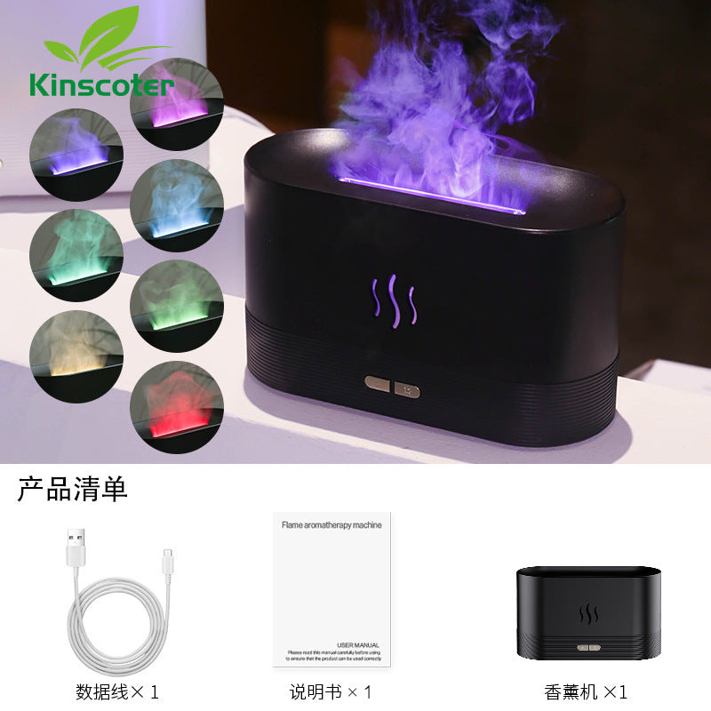 Custom Cross Border Nordic Projection Flame Humidifier Creative Flame Aroma Diffuser Wholesale Humidifier Large Capacity Home