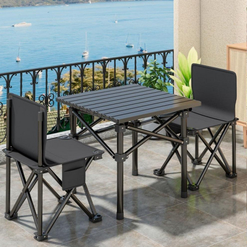 Portable Camping Table and Chair Set - Folding Outdoor Furniture with Bag
