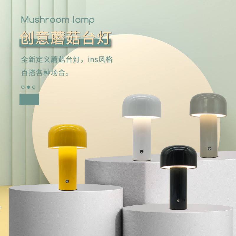 Nordic creative mushroom table lamp bedroom bedside LED night light USB charging touch atmosphere table decoration table lamp