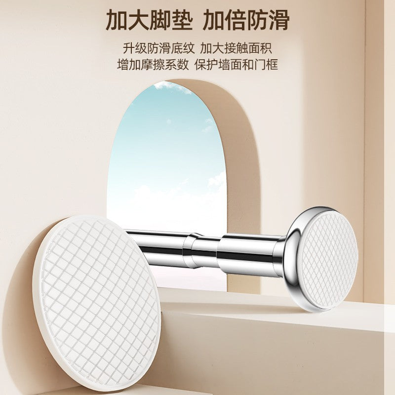 Non-perforated telescopic clothes pole curtain rod wardrobe toilet support clothes pole drying rack lifting and shrinking shower curtain rod