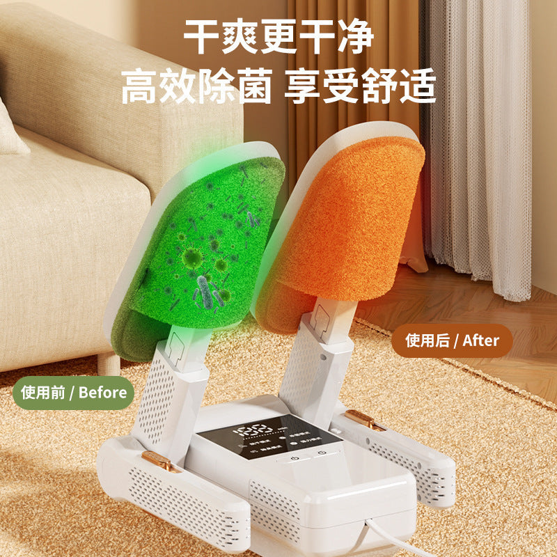 Household intelligent folding shoe dryer, shoe dryer, multi-function, temperature control, timed ultraviolet disinfection, deodorization, shoe baking artifact
