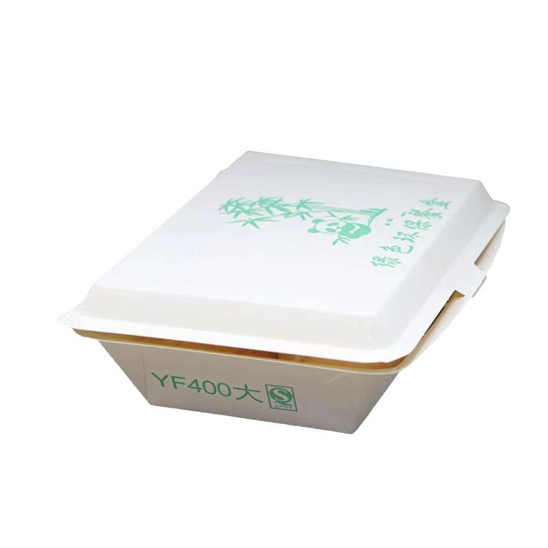 Disposable lunch box paper lunch box with lid fast food rectangular rice barbecue takeaway commercial environmental protection lunch box