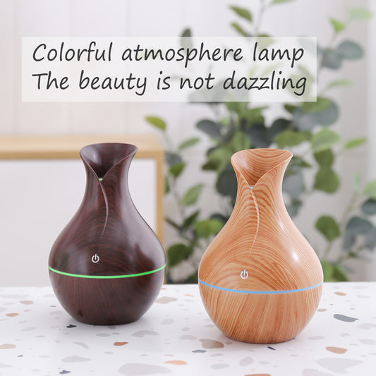 Cross-border wholesale wood grain vase aroma diffuser vase humidifier household large fog volume with remote control diffuser fragrance machine