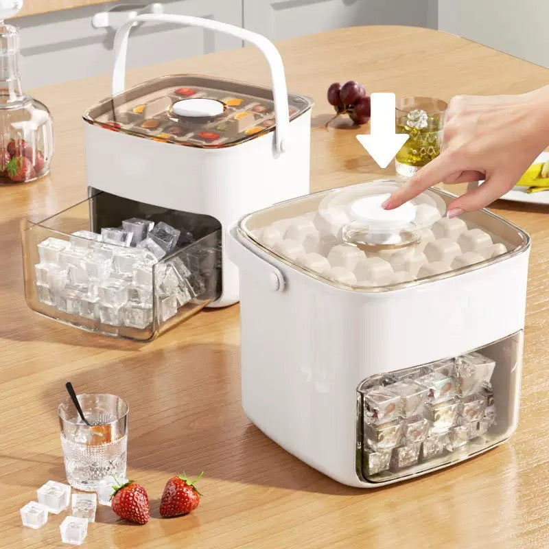 Press Ice Cube Mold, Ice Tray, With Lid, Home Refrigerator, Homemade Ice Box, Storage Box, Frozen Ice Pack, Artifact, Quick Freezing Abrasives