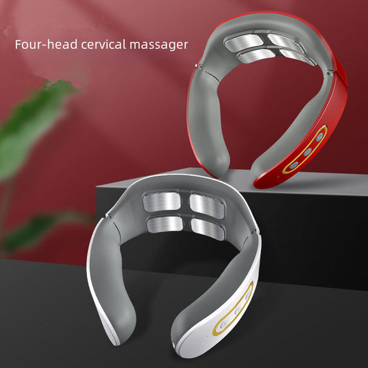 Cervical Neck Massager - Electric Pulse Massager with Heat & Remote Control