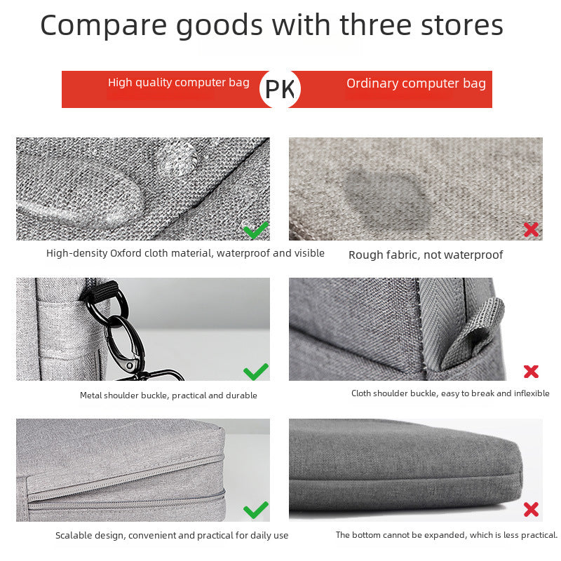 Wholesale Shoulder Laptop Bag Waterproof Briefcase 131415.6 inch Men & Women Can Print Logo