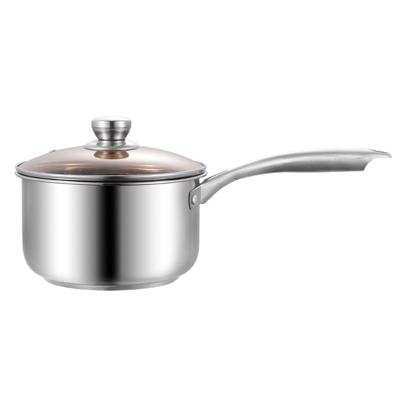 Stainless steel thickened household amphora soup pot, single-handle milk pot, small cooking pot, steamed porridge noodles, apple pot, gas cooker