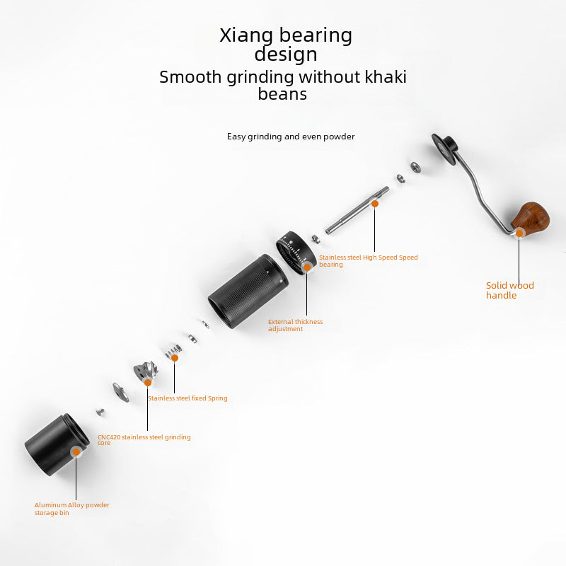 Externally adjusted hand grinder CNC steel grinding core portable coffee bean grinder thickness adjustable hand grinder coffee machine
