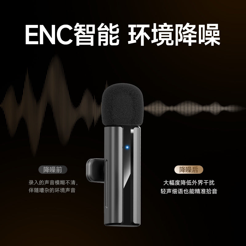 Wireless lavalier microphone radio microphone H02 one-to-two noise reduction mobile phone live anchor special recording equipment