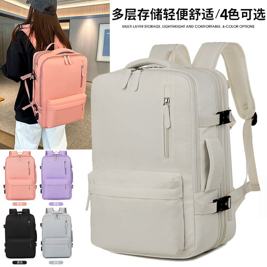 Cross-border travel expansion backpack for men and women with large capacity lightweight multi-functional luggage backpack business commuter computer bag