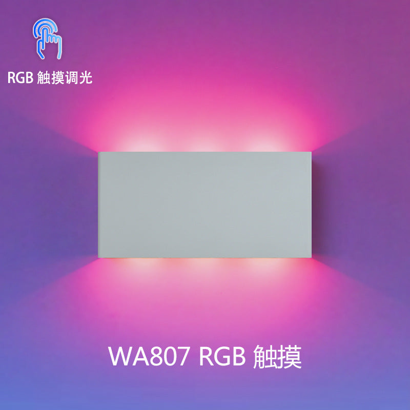 Cross-border double-sided luminous remote control three-color RGB touch magnetic wall lamp, USB charging, wiring-free bedside night light