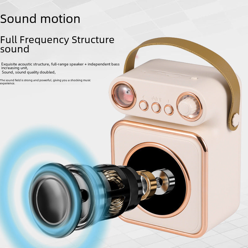Singing, karaoke, audio, microphone, integrated microphone, home children's wireless microphone, smart bluetooth speaker, retro