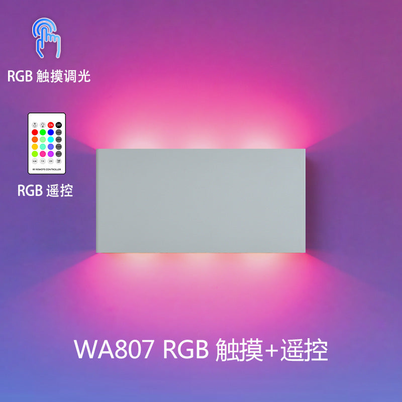 Cross-border double-sided luminous remote control three-color RGB touch magnetic wall lamp, USB charging, wiring-free bedside night light