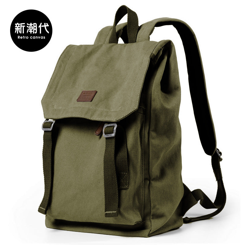 Factory custom trendy Korean version men's backpack casual backpack canvas travel bag college student schoolbag wholesale
