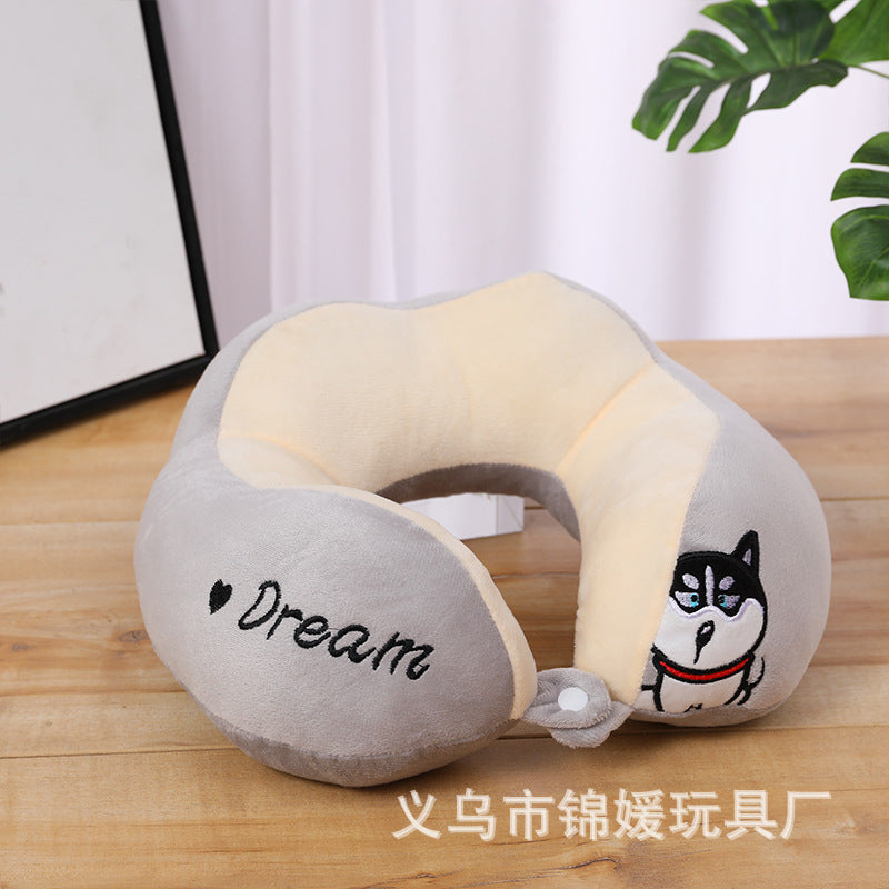 U-shaped pillow neck protector removable and washable cervical memory foam neck pillow u-shaped pillow cute headrest pillow neck car pillow