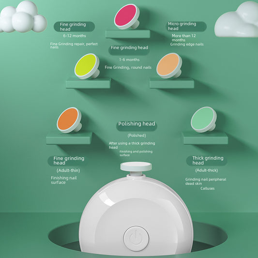 Baby electric nail polisher newborn baby nail clipper polisher anti-clamping mute child care set cross-border