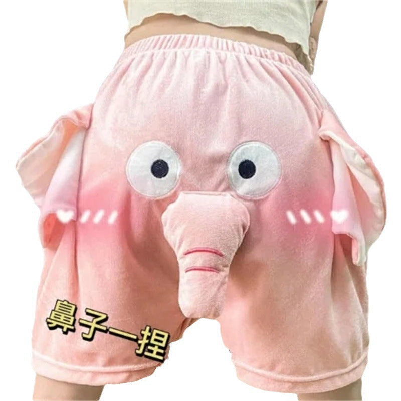 New nose pajama pants funny men's girls couple piggy shorts nose squeak Dumbo shorts