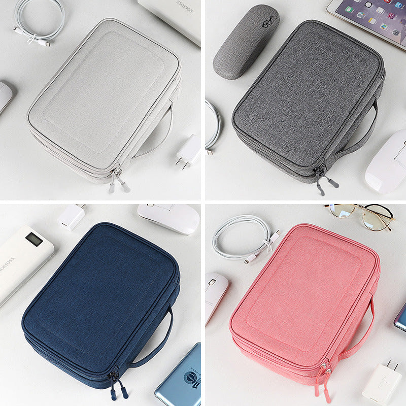 Large-capacity digital accessories storage bag multi-functional waterproof charging data cable earphones U disk excellent shield finishing bag box