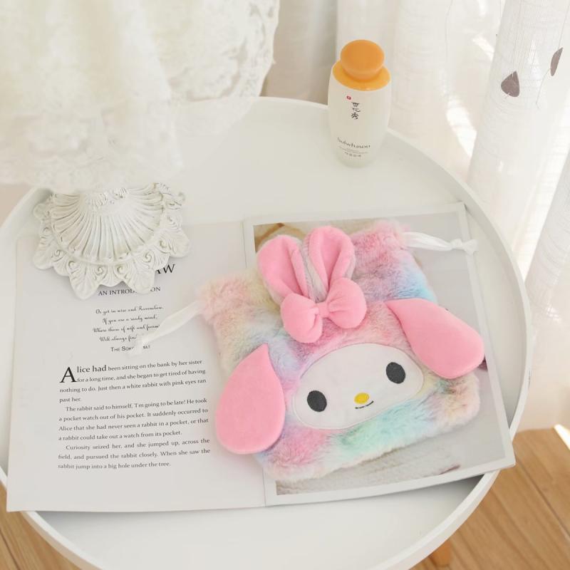 children, internet celebrities, students, girls, hearts, drawstrings, clutch bags, plush bags, makeup bags, plush bags, storage bags, women's cartoons