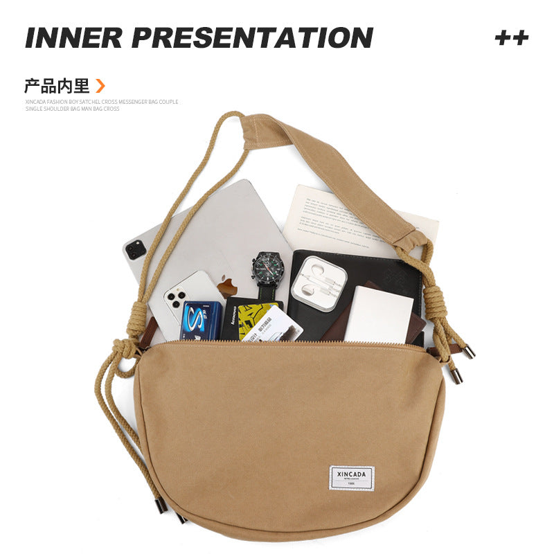 Factory custom Korean version shoulder bag, ins-style schoolgirl bag, crossbody bag, women's literary and artistic versatile large-capacity canvas bag