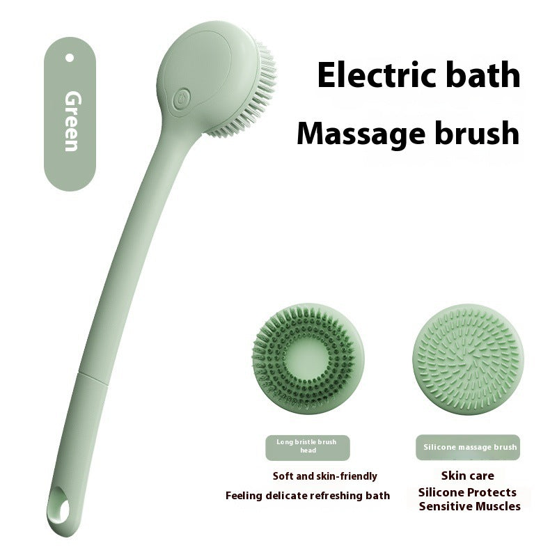 Electric Bath Brush - Wall-Mounted Waterproof Back Scrubber with Long Handle | Bombom