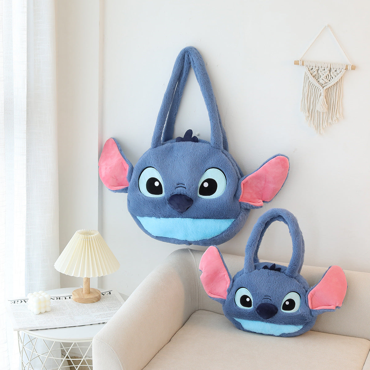 Cartoon Stitch Bag Plush Toy Crossbody Bag Moe Shoulder Bag Children's Personality Furry Handbag