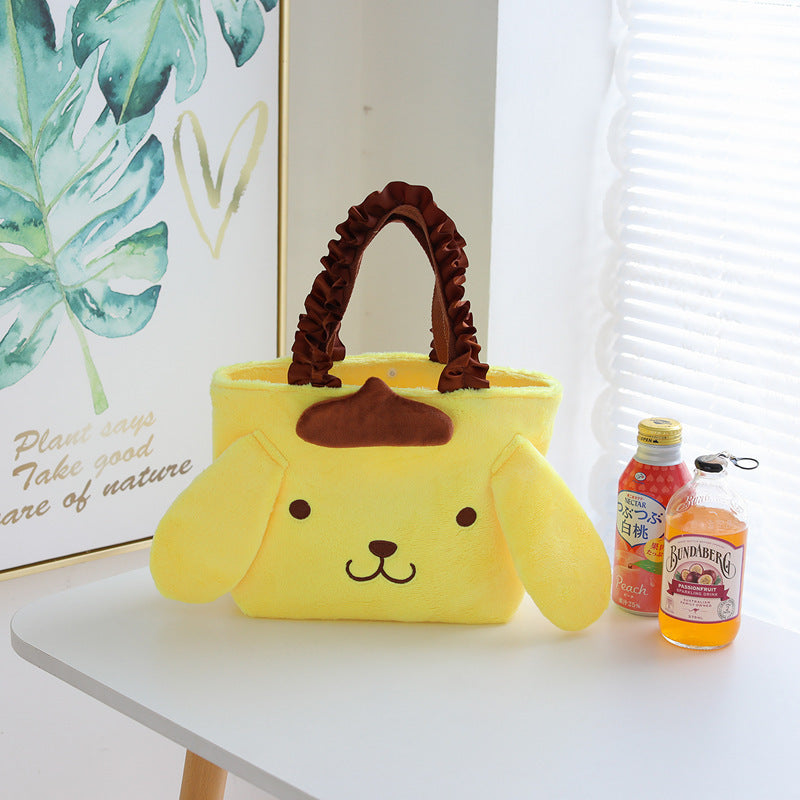 Office Worker Portable Lunch Box Bag Multifunctional Cartoon Storage Bag Wholesale Student Dormitory Cute Plush Bento Bag